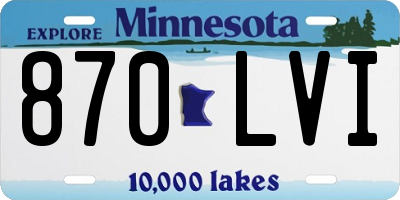 MN license plate 870LVI