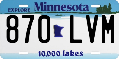 MN license plate 870LVM