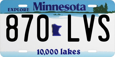MN license plate 870LVS