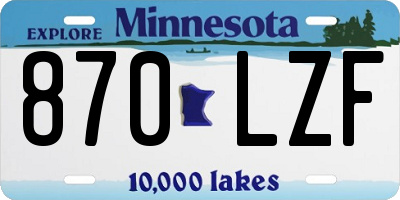 MN license plate 870LZF