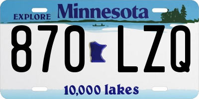 MN license plate 870LZQ