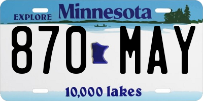 MN license plate 870MAY