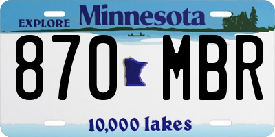 MN license plate 870MBR