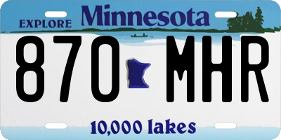 MN license plate 870MHR