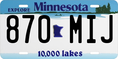 MN license plate 870MIJ