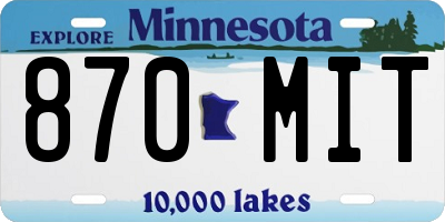 MN license plate 870MIT