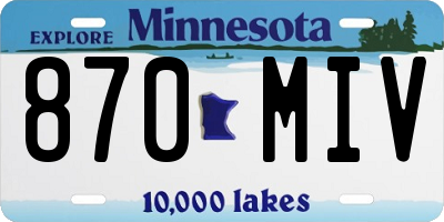 MN license plate 870MIV