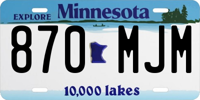 MN license plate 870MJM