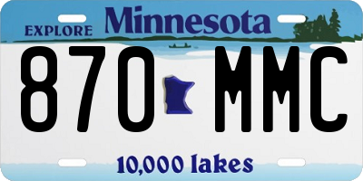 MN license plate 870MMC