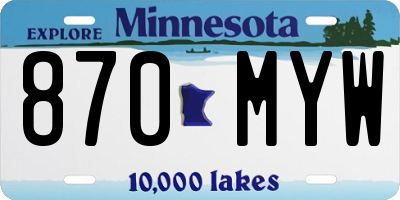 MN license plate 870MYW