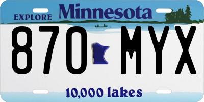 MN license plate 870MYX