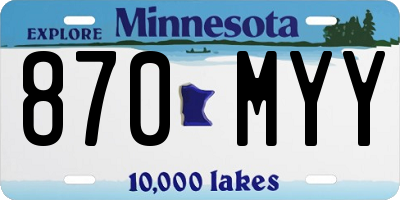 MN license plate 870MYY