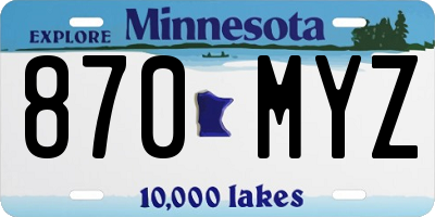 MN license plate 870MYZ