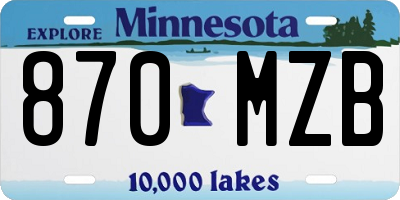 MN license plate 870MZB