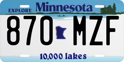 MN license plate 870MZF
