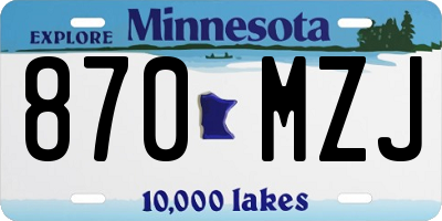MN license plate 870MZJ