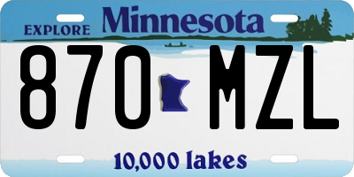 MN license plate 870MZL