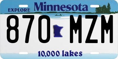 MN license plate 870MZM