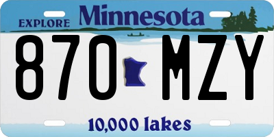 MN license plate 870MZY