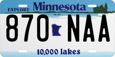 MN license plate 870NAA