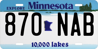 MN license plate 870NAB