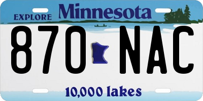 MN license plate 870NAC