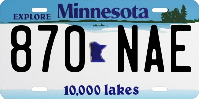 MN license plate 870NAE