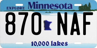 MN license plate 870NAF