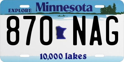 MN license plate 870NAG