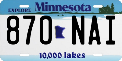 MN license plate 870NAI