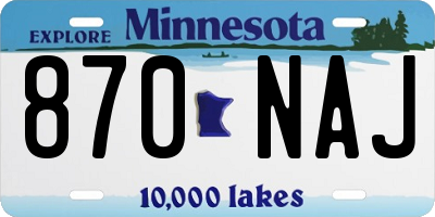 MN license plate 870NAJ