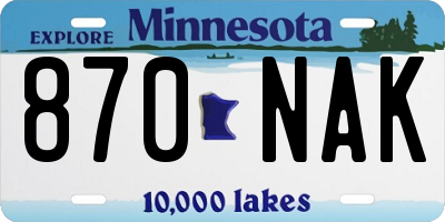 MN license plate 870NAK