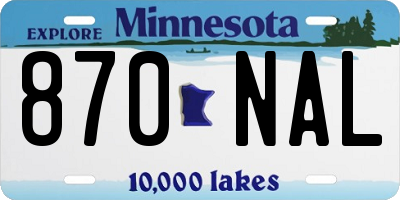 MN license plate 870NAL