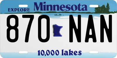 MN license plate 870NAN