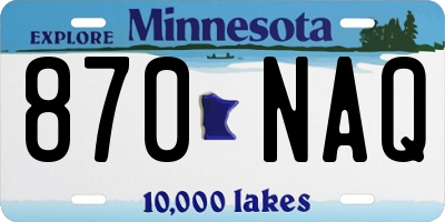 MN license plate 870NAQ