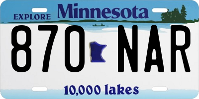 MN license plate 870NAR