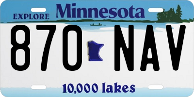 MN license plate 870NAV