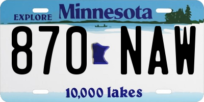 MN license plate 870NAW