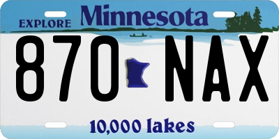MN license plate 870NAX