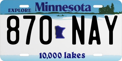 MN license plate 870NAY