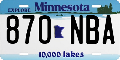 MN license plate 870NBA