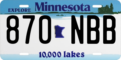 MN license plate 870NBB