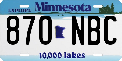 MN license plate 870NBC