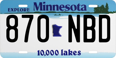 MN license plate 870NBD