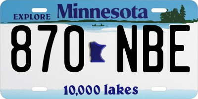 MN license plate 870NBE