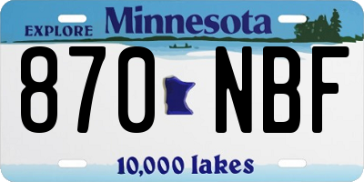MN license plate 870NBF