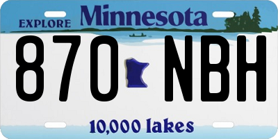 MN license plate 870NBH