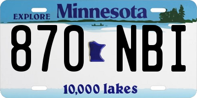 MN license plate 870NBI