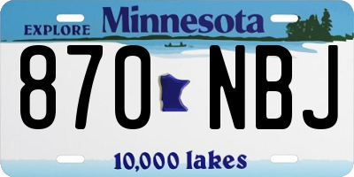 MN license plate 870NBJ