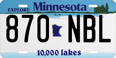 MN license plate 870NBL